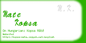 mate kopsa business card