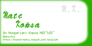 mate kopsa business card